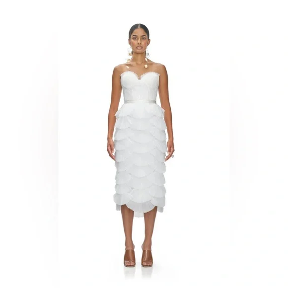 Andrea Iyamah Ari MIDI Skirt White size 12 - Picture 5 of 6